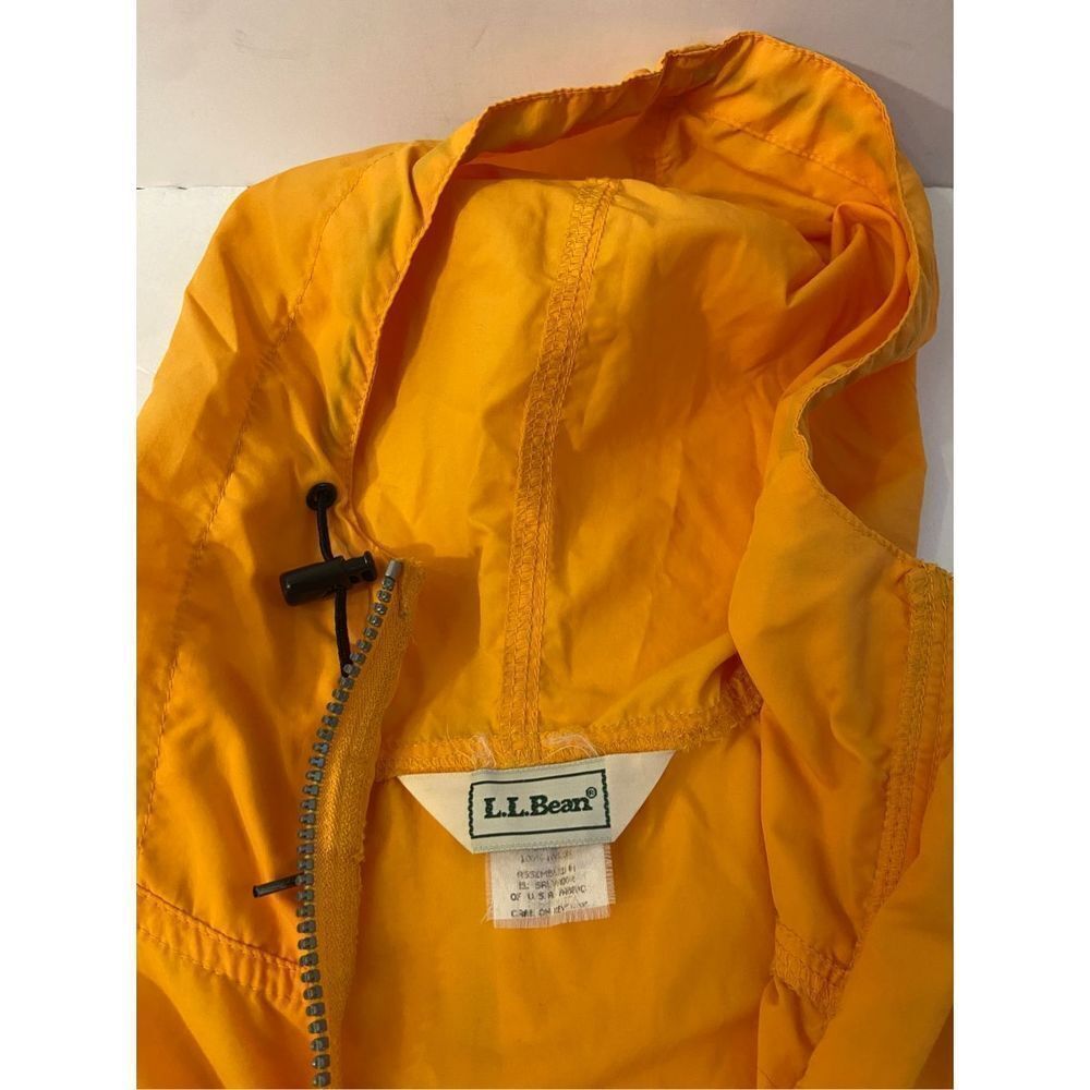 Ll Bean Packable Pouch Jacket Medium Usa Orange - image 6